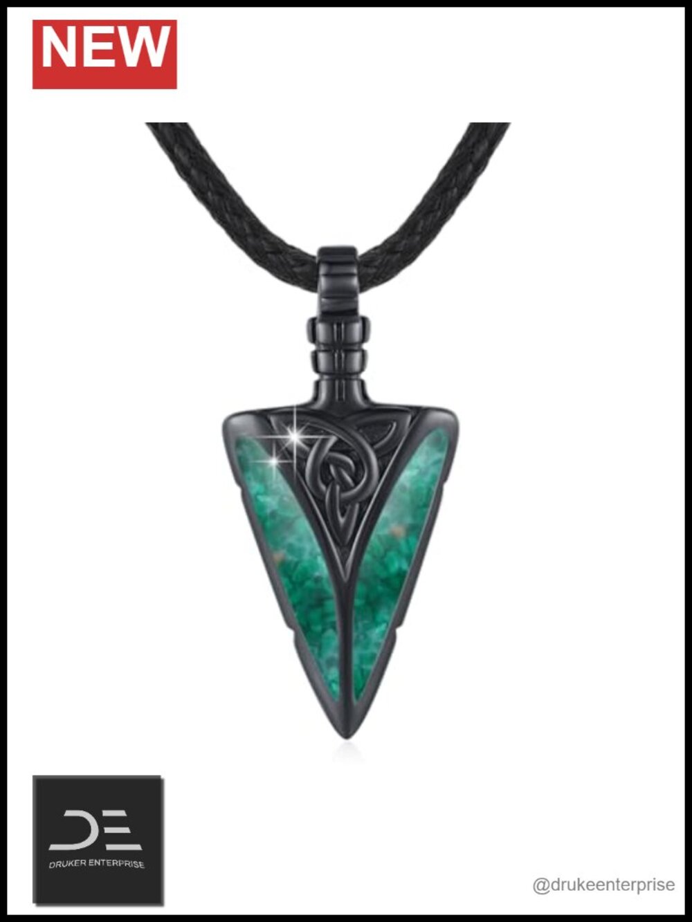 Sterling Silver Arrowhead Pendant Necklace Men Women 22 Inch Leather Rope
